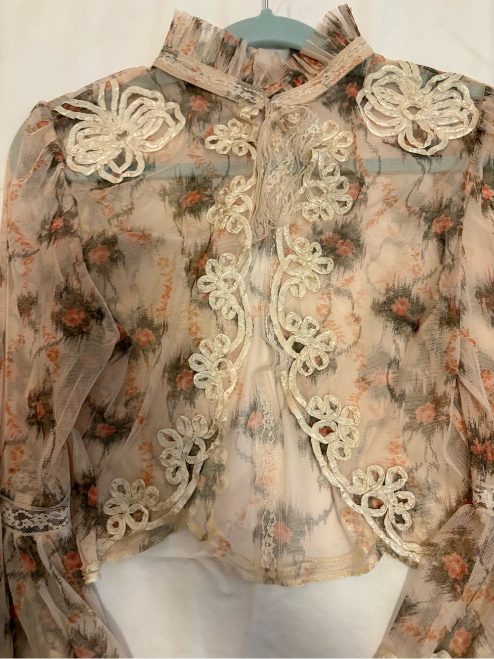 Free People Embroidered Daydream Top - Sheer/Embroidered - Cream/Blush - Picture 2 of 5
